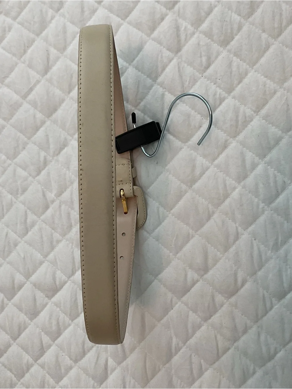 Vintage Karen Scott Cream colored leather belt size S Made in Korea